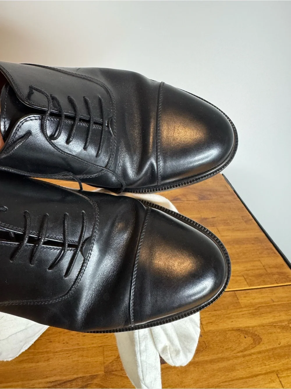 Salvatore Ferragamo Oxford Black Leather Dress Shoes Size 7